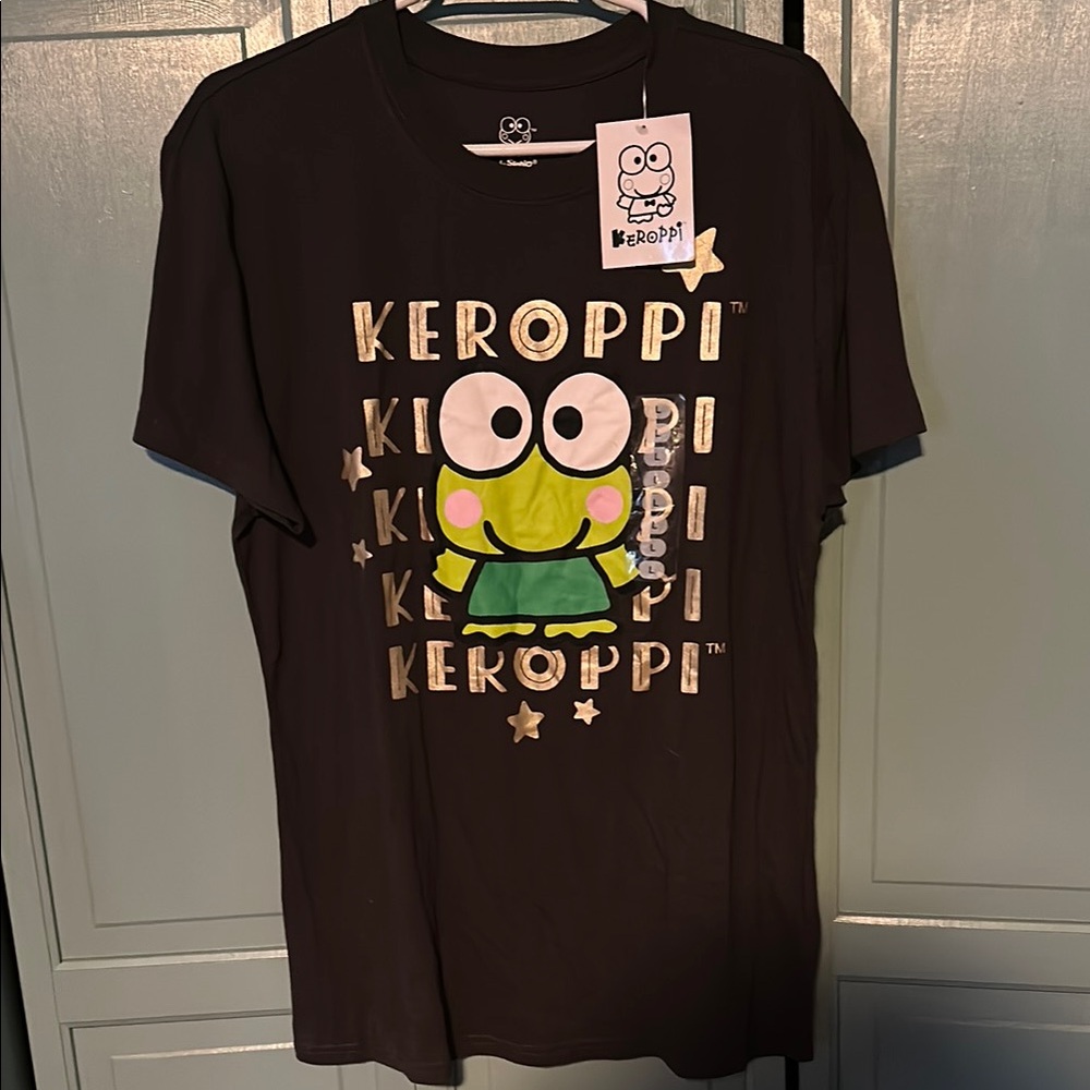 Sanrio Keroppi Black and Green T-Shirt